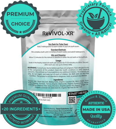 Sitz Bath Soak Mix – Super Concentrated 20-in-1 Blend with Epsom Salt & Essential Oils – 15 Soaks for Toilet Basin – USP Grade