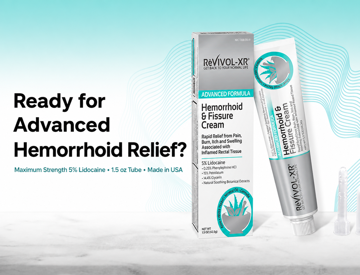 Revivol-XR® Advanced Hemorrhoid Cream – 5% Lidocaine, Phenylephrine & Botanical Extracts – OTC Topical Treatment for Temporary Relief of Burning, Itching, Discomfort